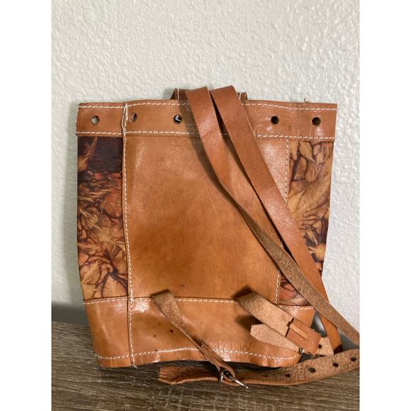 Vintage Boho Hand Tooled Leather Backpack Brown Floral Mexican Artisan Bag - Picture 9 of 13
